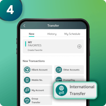 Select “International Transfer”