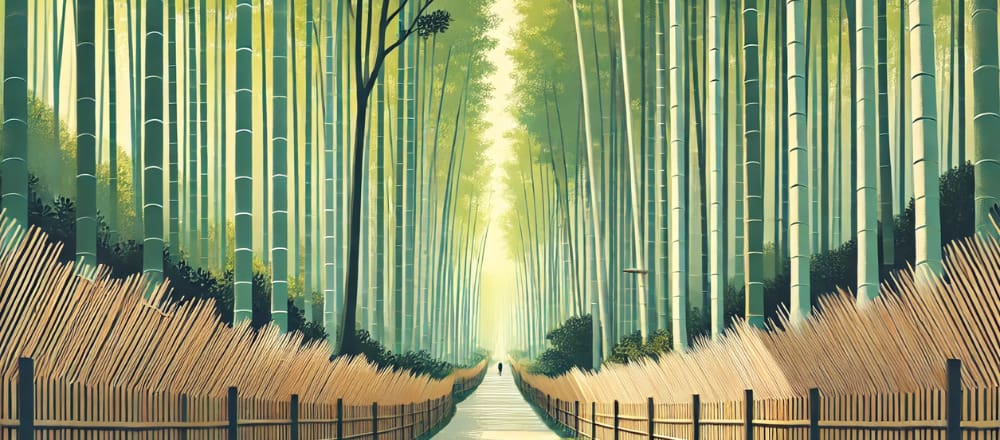 ป่าไผ่อาราชิยามะ (嵐山竹林 - Arashiyama Bamboo Grove)