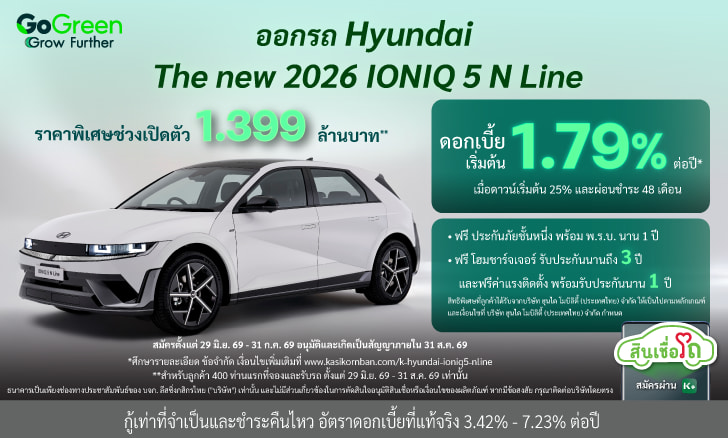 ออกรถใหม่ Hyundai รุ่น The new 2026 IONIQ 5 N Line