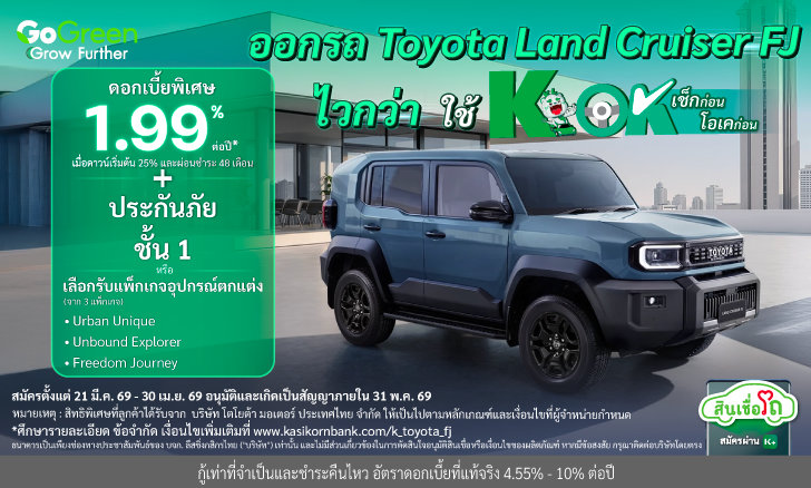 ออกรถ Toyota Land Cruiser FJ ไวกว่า ใช้ K OK