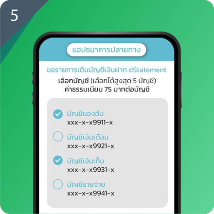 ขอรายการเดินบัญชีกับธนาคารอื่น เพื่อสมัครสินเชื่อง่ายๆ Step 5 : เปิดแอปพลิเคชั่นของ ธนาคารที่เลือกขอข้อมูล กดทำรายการ dStatement ให้เสร็จภายใน 1 ชั่วโมง