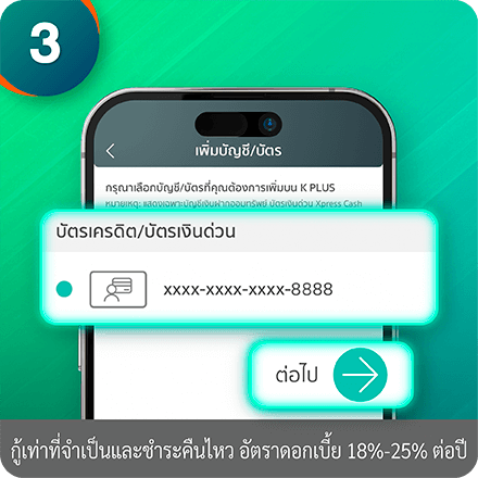 ขั้นตอนการสมัครบัตรกดเงินสด Xpress Cash Step 3 : ยินยอมเปิดเผยข้อมูลเครดิตบูโร